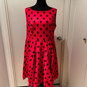 Grace Karin Sleeveless  Boatneck Polka Dot Dress